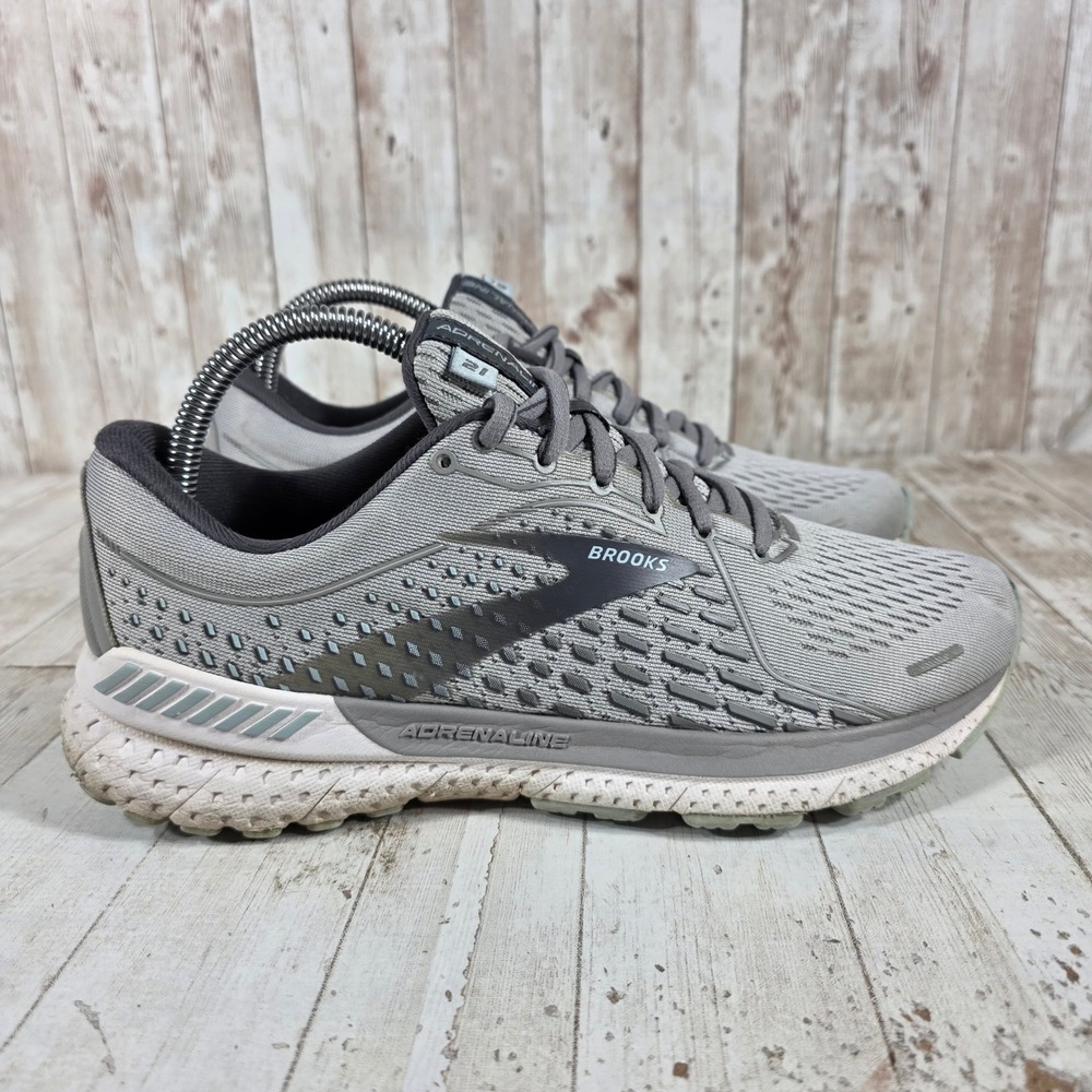 Brooks Adrenaline GTS 21 Womens 8.5 Wide‎ Grey Running Shoes 1203291D061